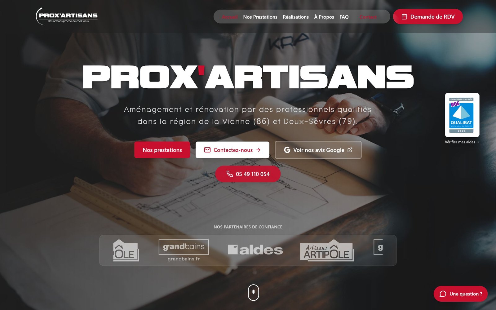 Prox’artisans — page d’accueil